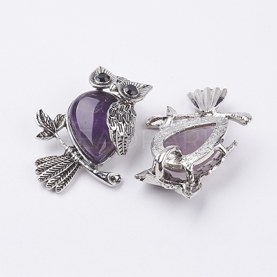 Natural Amethyst Pendants G-E442-01Q-1