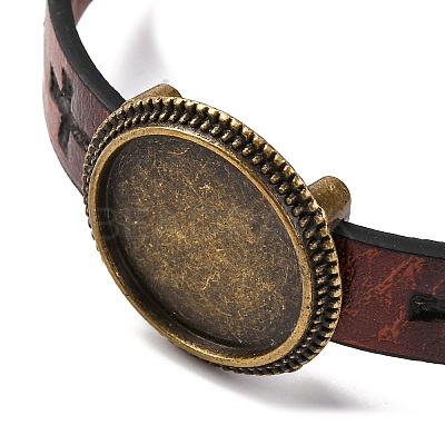 Hollow Cross PU Leather Bracelet Making MAK-I020-01A-1