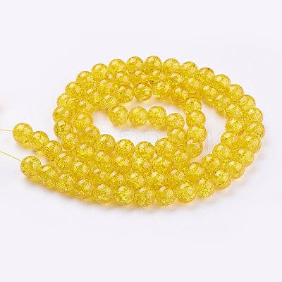 Spray Painted Crackle Glass Beads Strands CCG-Q001-10mm-10-1