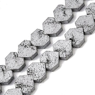 Electroplated Natural Lava Rock Beads Strands G-K388-04B-07-1