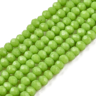 Opaque Solid Color Glass Beads Strands EGLA-T021-02F-1