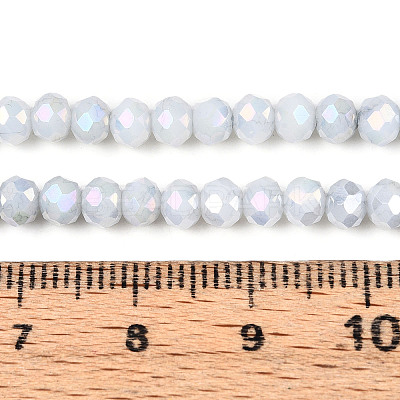 Anti-Tarnish Electroplate Rondelle Glass Beads Strands X-EGLA-T021-4mm-17-01-1