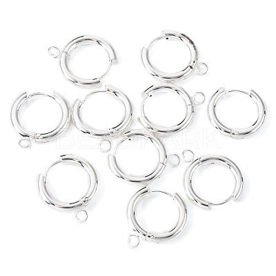 201 Stainless Steel Huggie Hoop Earring Findings STAS-P283-01E-S-1