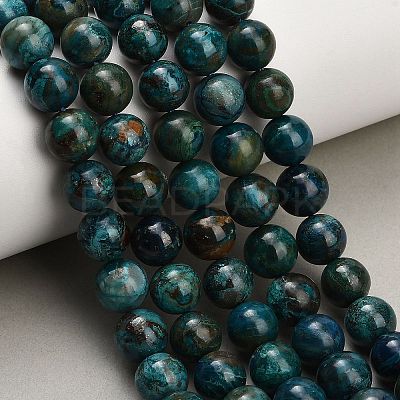 Natural Chrysocolla Beads Strands G-G475-A03-10mm-1