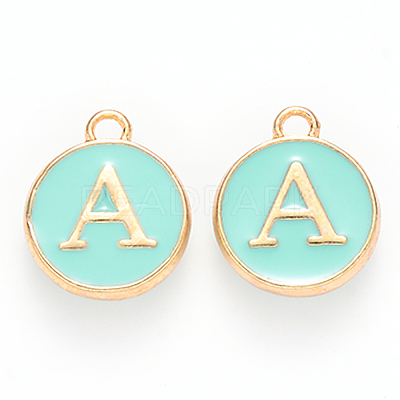 Golden Plated Alloy Enamel Charms ENAM-S118-05A-1