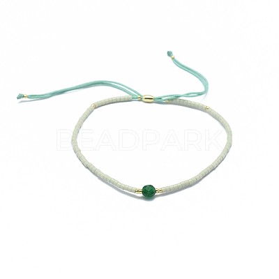 Adjustable Natural Agate Braided Bead Bracelets BJEW-F391-A15-1