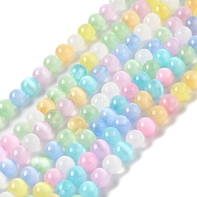 Natural Selenite Dyed Beads Strands G-P493-02D-1