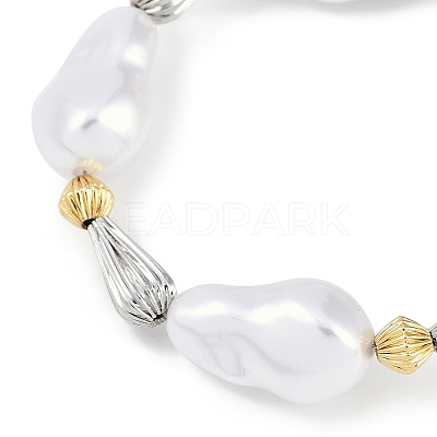 Rack Plating Brass Beaded Bracelets BJEW-P341-08C-G-1