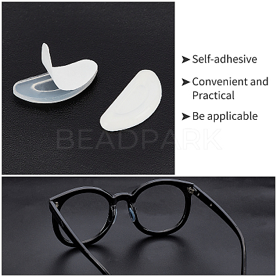 24 Pairs 2 Colors Silicone D-shaped Eyeglass Nose Pads KY-GF0001-20-1