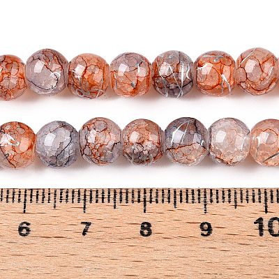 Drawbench Crackle Glass Beads Strands GLAA-N006-8mm-09-1