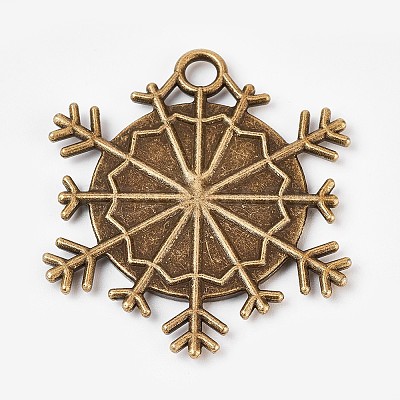Tibetan Style Alloy Pendant Cabochon Settings PALLOY-WH0014-03AB-1