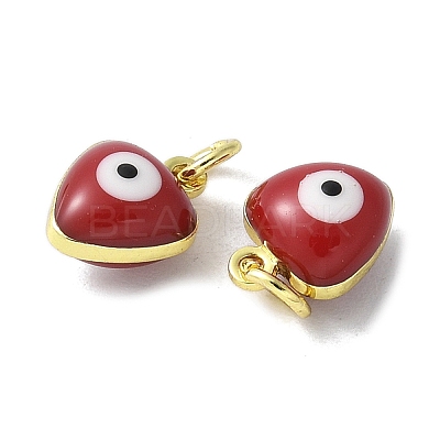 Brass Enamel Charms KK-S518-03A-G-1
