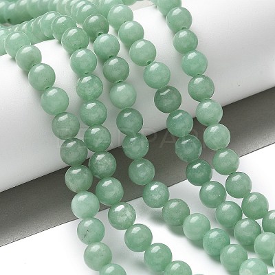 Natural Green Aventurine Round Beads Strands G-S150-8mm-2-1