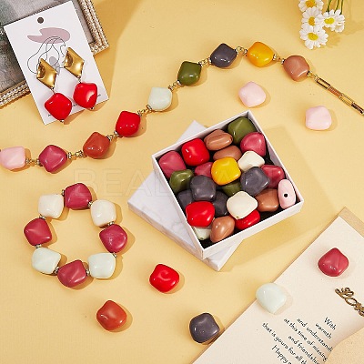 Opaque Acrylic Beads OACR-SZ0001-32-1