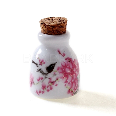 Peony Pattern Handmade Porcelain Essential Oil Empty Perfume Bottle PW-WG78122-01-1