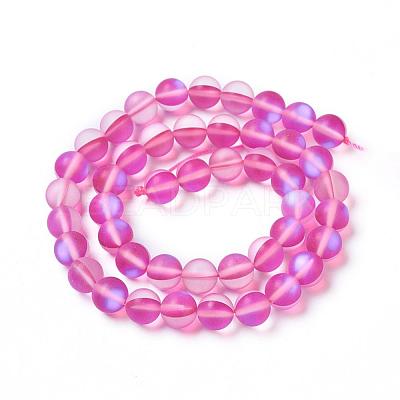 Synthetic Moonstone Beads Strands G-F142-8mm-06-1