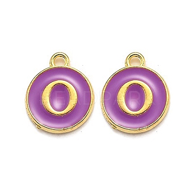 Golden Plated Alloy Enamel Charms ENAM-Q437-12O-1