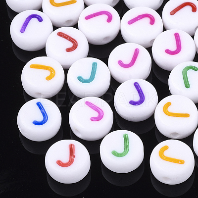 Initial Acrylic Beads X-OACR-E001-20J-1