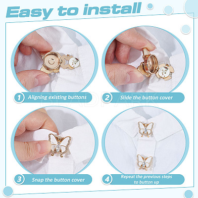 6Pcs Butterfly Alloy Rhinestone Cufflinks FIND-ME0003-13-1