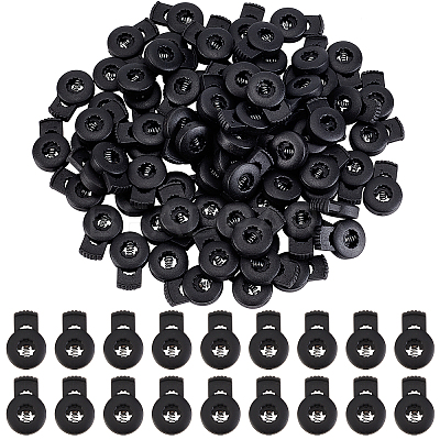 Plastic Spring Cord Lock Stopper Cylinder FIND-OC0001-84-1