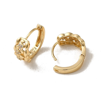 Brass Micro Pave Cubic Zirconia Hoop Earring EJEW-L271-05KCG-01-1