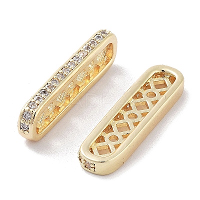 Brass Micro Pave Clear Cubic Zirconia Multi-Strands Links KK-B082-16G-1