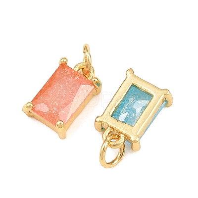 Brass & Glass Pendants KK-Q085-15G-1