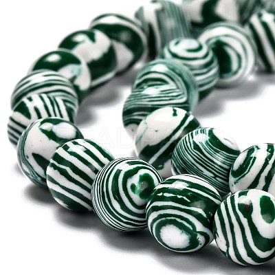 Synthetic Malachite Beads Strands X-G-I199-32-10mm-F-1