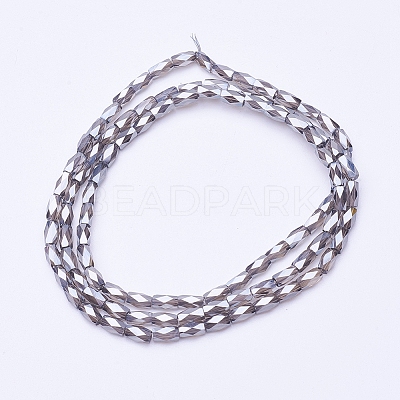 Electroplate Transparent Glass Beads Strands EGLA-E046-E04-1