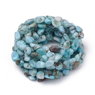Natural Larimar Stretch Beaded Bracelets BJEW-K213-C21-1