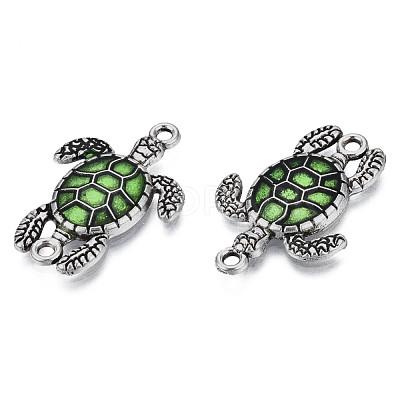 Antique Silver Tone Alloy Connector Charms PALLOY-T072-011AS-01-1