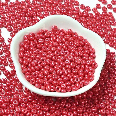 Baking Paint Luster Glass Seed Beads SEED-B001-04A-04-1