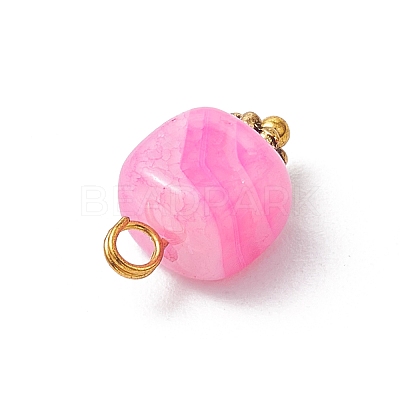 Dyed Natural Agate Cube Charms PALLOY-JF03963-1