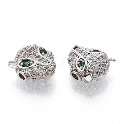 Brass Micro Pave Cubic Zirconia Beads ZIRC-S053-YS014G-4-1