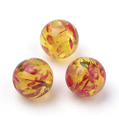 Resin Imitation Amber Beads X-RB660Y-8mm-2-1
