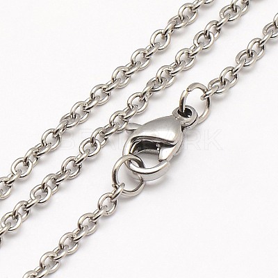 Tarnish Resistant Trendy Unisex 304 Stainless Steel Cable Chain Necklaces NJEW-M057-A-01-1