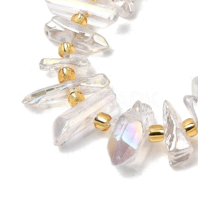 Electroplated Natural Quartz Crystal Beads Strands G-F800-F11-A-1