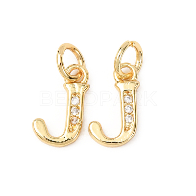 Brass Micro Pave Cubic Zirconia Charms X-KK-I382-03G-J-1