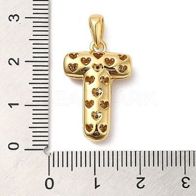 Brass Micro Pave Cubic Zirconia Pendants KK-E061-03G-20-1