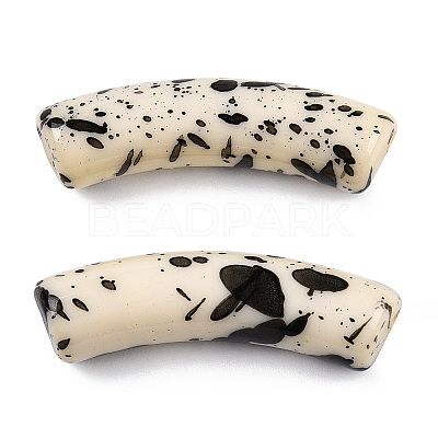Opaque Spray Painted Acrylic Beads MACR-S372-002F-B08-1