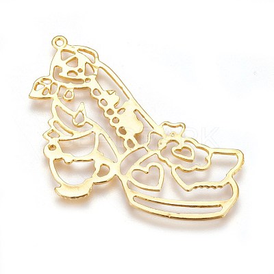Zinc Alloy Open Back Bezel Pendants PALLOY-WH0039-07G-D-1