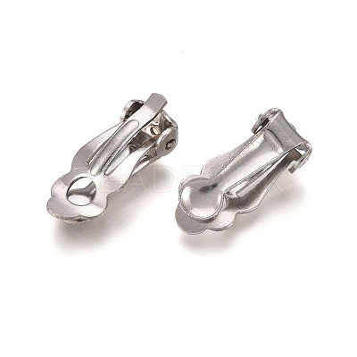 Tarnish Resistant 304 Stainless Steel Clip-On Earrings Findings STAS-Q185-01-1