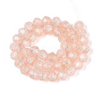 Transparent Crackle Glass Beads Strands GLAA-N053-10mm-09-1