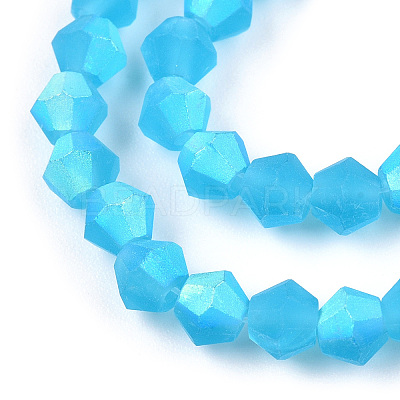 Imitate Austrian Crystal Bicone Frosted Glass Beads Strands EGLA-A039-T4mm-MB19-1