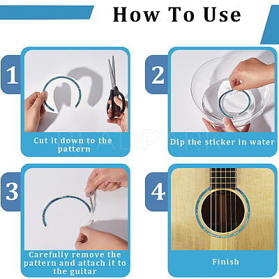 Waterproof PVC Flower Pattern Classical Guitar Sound Hole Ring Mouth Wheel Sticker DIY-WH20058-13A-1
