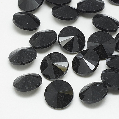 Pointed Back Glass Rhinestone Cabochons RGLA-T086-14mm-02-1