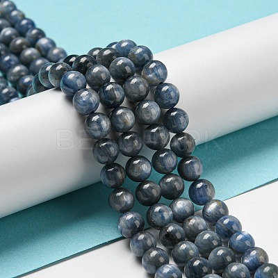 Natural Kyanite/Cyanite/Disthene Round Beads Strands G-N0150-05-6mm-01-1