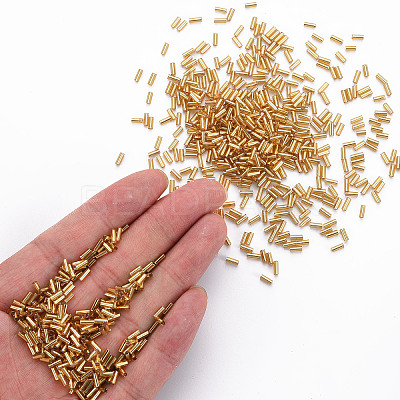 Plated Glass Bugle Beads X-SEED-S046-01A-22B-1