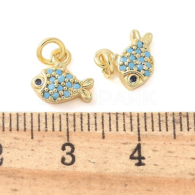 Brass Micro Pave Cubic Zirconia Pendants KK-U056-19G-1