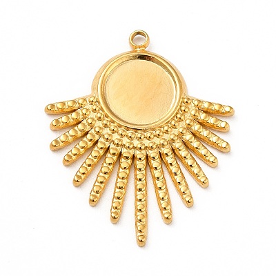 Ion Plating(IP) 304 Stainless Steel Pendant Cabochon Settings X-STAS-H172-13G-1